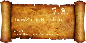 Thuróczy Miklós névjegykártya